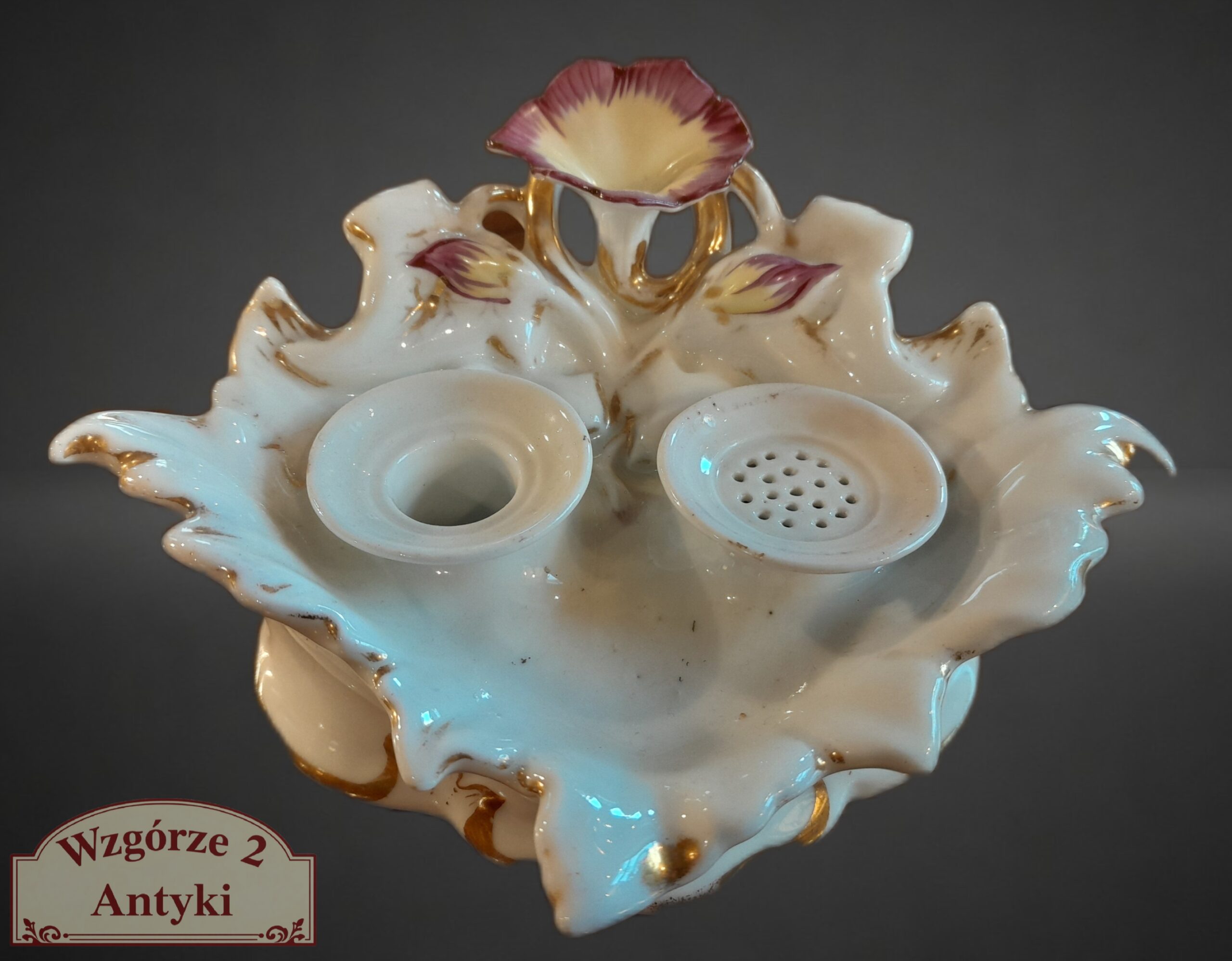 Kałamarz porcelanowy z przełomu XIX i XX wieku